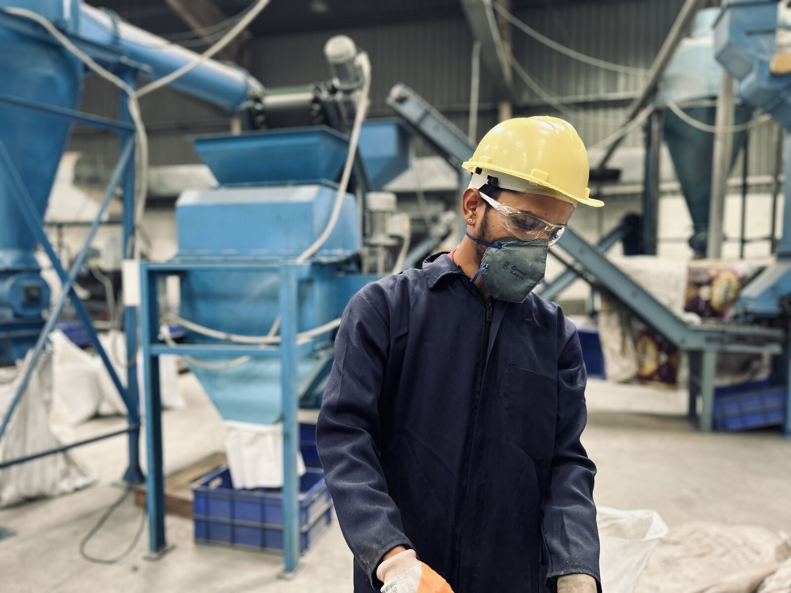 Interior view of the Urban Metals processing shed